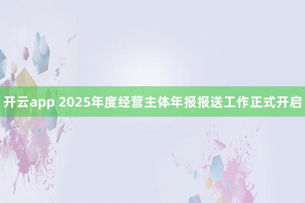 开云app 2025年度经营主体年报报送工作正式开启