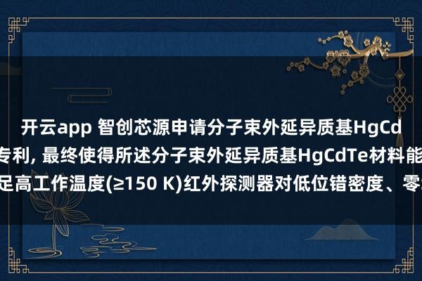 开云app 智创芯源申请分子束外延异质基HgCdTe材料及其制备方法专利， 最终使得所述分子束外延异质基HgCdTe材料能够满足高工作温度(≥150 K)红外探测器对低位错密度、零Se扩散及高稳定性的核心要求