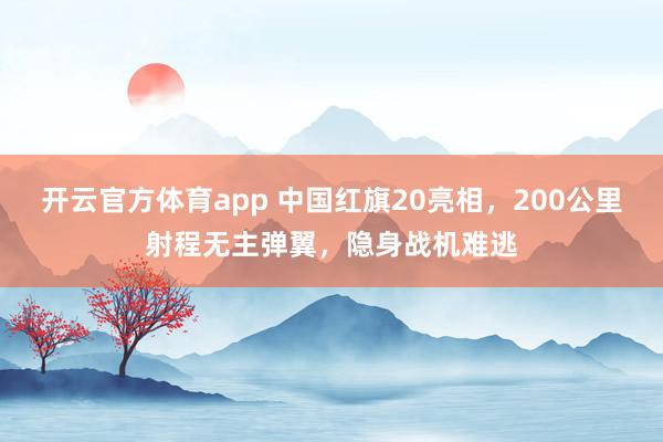 开云官方体育app 中国红旗20亮相，200公里射程无主弹翼，隐身战机难逃