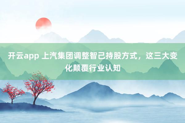 开云app 上汽集团调整智己持股方式，这三大变化颠覆行业认知